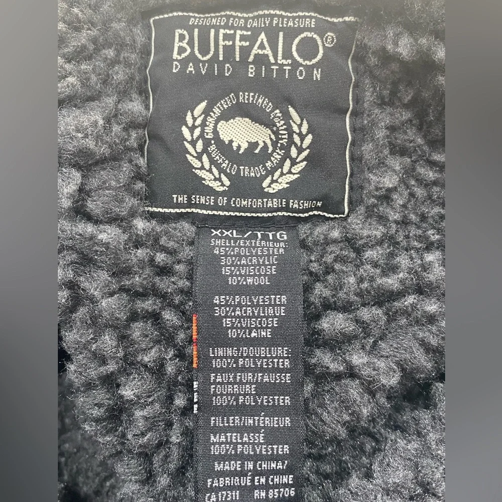 Buffalo David Bitton Sweater Sherpa Lined  Zip-Front Hoodie Men's Size XXL - Picture 4 of 9